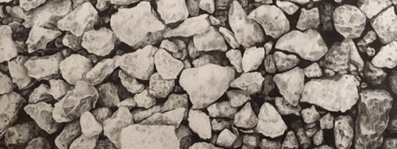 Matthew Jobe Thornton, Rocks, graphite on paper, 2018 Drawing II class